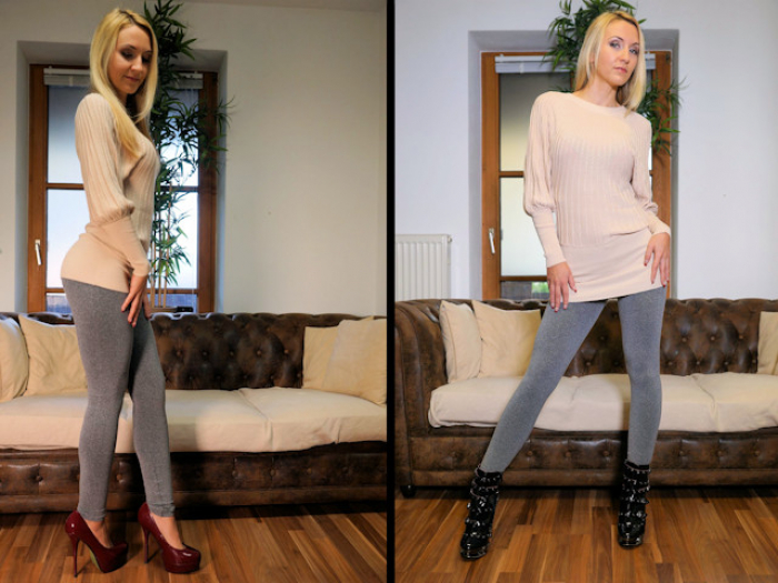 Sport-Leggings Heels Posing