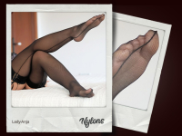 halterlose Nylons, getragen